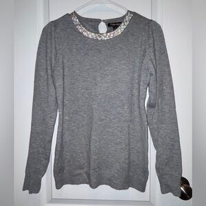 ⭐️Rhinestone collar sweater SZ S⭐️